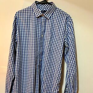 GAP Blue and White Checkered Men's Shirt